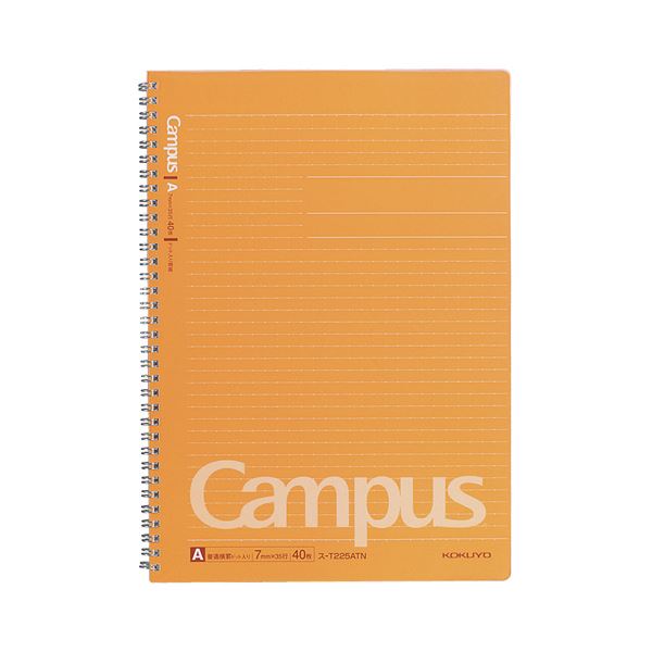 （まとめ） コクヨ キャンパス ツインリングノート（ドット入り罫線） A4 A罫 40枚 ス-T225ATN 1セット（5冊） の通販は 6,790円