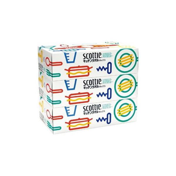 （まとめ）日本製紙クレシア スコッティ キッチンタオルポックス3箱【×10セット】 送料無料！の通販は 5,387円