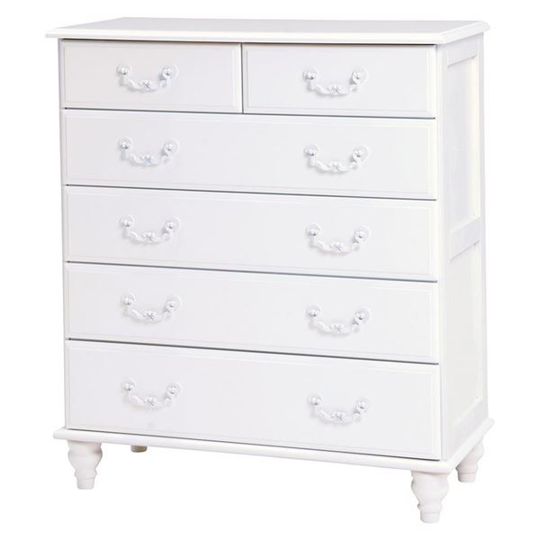 シンプル ワイドチェスト/収納棚 【ホワイト 幅80×奥行35×高さ90cm】 木製 桐 脚付き 引き出し付き【代引不可】 送料の通販は