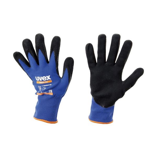 (まとめ) ウベックス ニトリル背抜き手袋 アスレティック ライト M ブルー/アンスラサイト 6002768 1双 【×5セッ