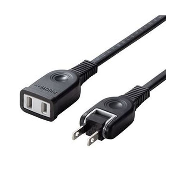 （まとめ）サンワサプライ 電源延長コード 2P ブラック 1m TAP-EX2101BK 1本【×20セット】 送料無料！の通販は 17,940円