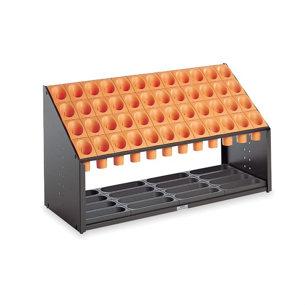 モダン 傘立て 【B48 オレンジ 48本立】 幅972mm スチール 樹脂製脚付 テラモト 『オブリークアーバン』 〔会社 店