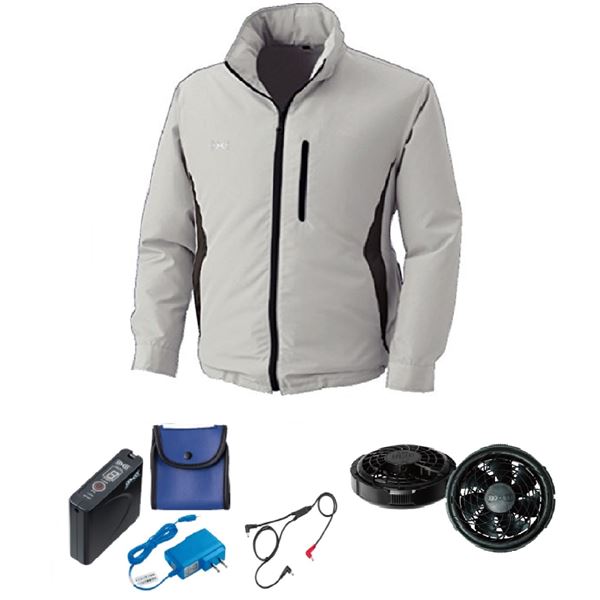 KU9055F 空調服 R 綿薄手 フルハーネス対応 シルバー 3L KU9055F 空調