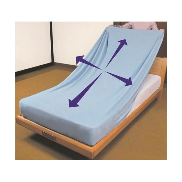 （まとめ）大津コーポレーション のびのびパイル ボックスシーツ ブルー CBS2090-6 1枚 【×3セット】 送料無料！の通販は