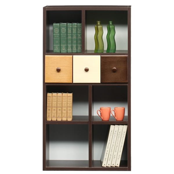 ブックシェルフ 本棚 ロータイプ 幅64cm ブラウン 日本製 木製 天然木 タテにもヨコにも置ける 自在シェルフ 完成品 送料の通販は