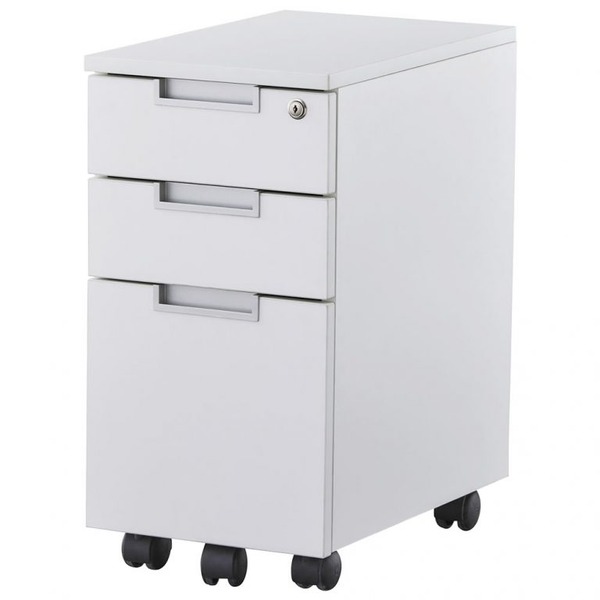 スチール脚デスク スリムワゴン ホワイト【お客様組立品】【代引不可】 送料無料！の通販は