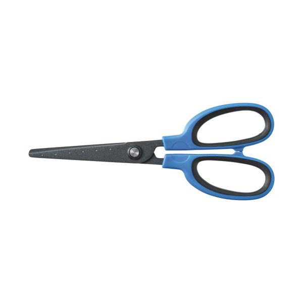 (まとめ) TANOSEE フッ素刃はさみ 刃先先丸 刃渡り65mm ブルー 1セット（10本） 【×5セット】 送料無料！の通販は