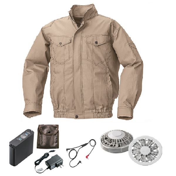 KU92030 空調服 R 綿・ポリ混紡 横ファン FAN2200B・CBB500ロング