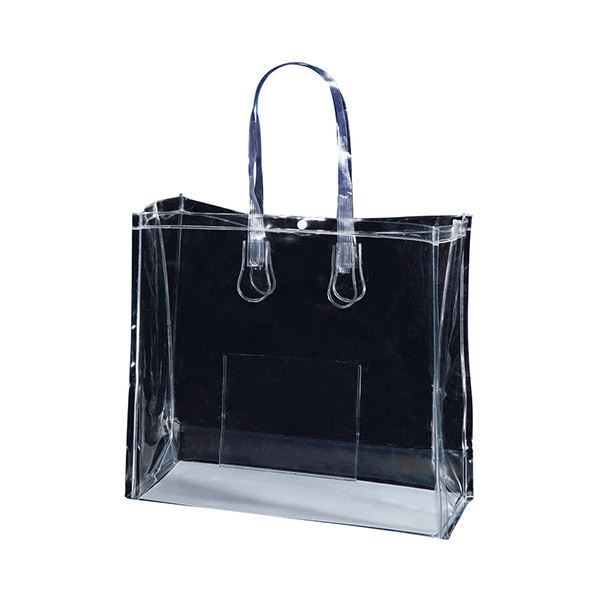 TANOSEE 透明PVCバッグB4ワイド ポケット・ホック付 1パック（10枚） 送料無料！の通販は