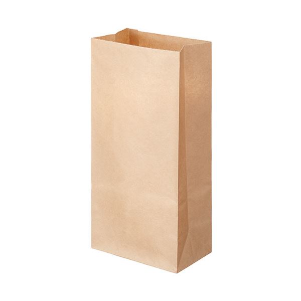 (まとめ) TANOSEE 角底袋 8号ヨコ155×タテ320×マチ幅95mm 未晒 1パック（500枚）  【×10セット】 の通販は