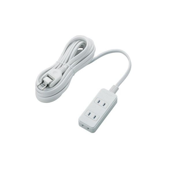 (まとめ) エレコム ほこりシャッター付き電源タップ 2P・3個口 ホワイト 5.0m T-ST02-22350WH 1個 【× 5,586円