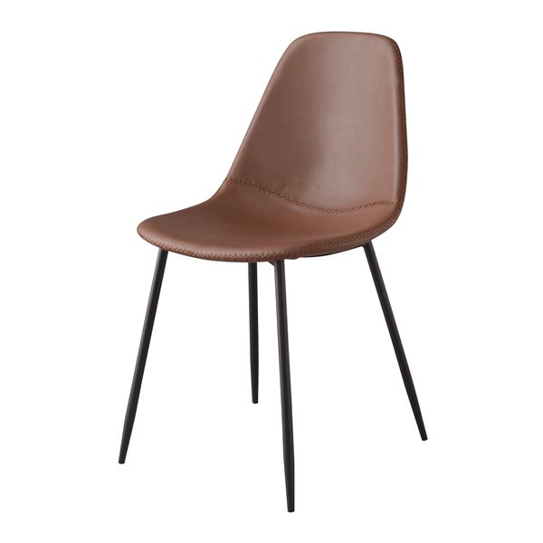 パーソナルチェア リビングチェア 約幅43cm ブラウン スチール ソフトレザー 組立品 リビング ダイニング インテリア家具 の通販は