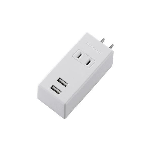 (まとめ)エレコム モバイルUSBタップ(縦向き) MOT-U05-2122WH【×2セット】 送料無料!の通販は