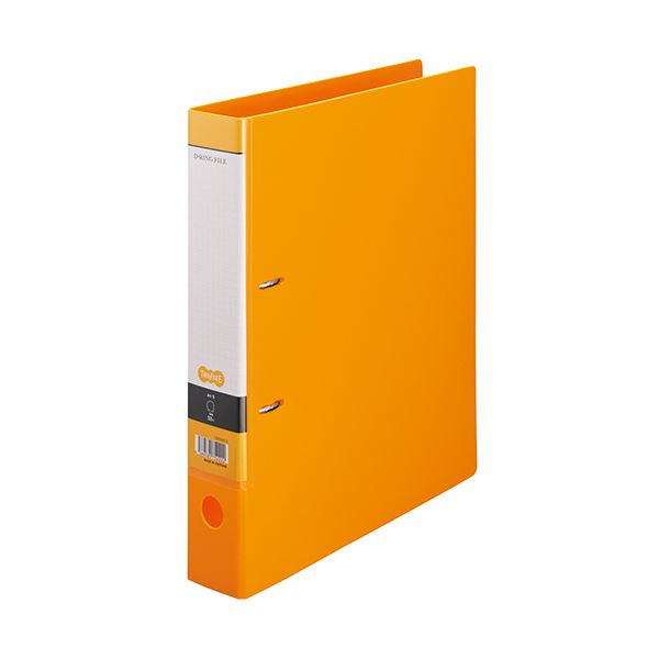 (まとめ) TANOSEE DリングファイルA4タテ 2穴 350枚収容 背幅53mm オレンジ 1冊  【×30セット】 送料