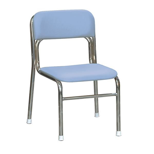 軽量 スタッキングチェア 【5脚セット ブルー×クロムメッキ 幅45cm 重さ4.3kg】 日本製 防汚仕様 スチール 【代引不の通販は 84,790円