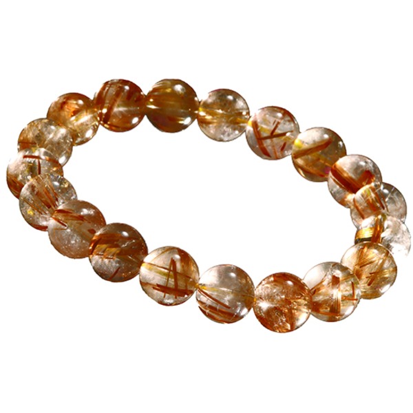 天然ルチルブレスレット（10mm珠） Mサイズ 送料無料！の通販は 6,682円