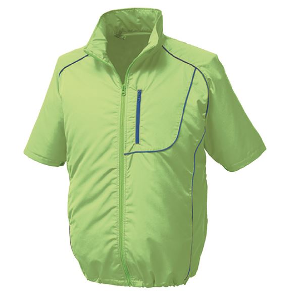 ポリエステル製半袖空調服(KU91720) /作業着 【ウエアカラー：ライムグリーン×ネイビー XL】 服のみ 送料無料！の通販は 6,380円