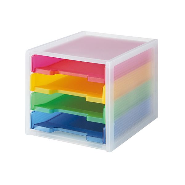 （まとめ） サンカ カラートレーレターケース 4段SLC-T4PYGB 1台 【×2セット】 送料無料！の通販は