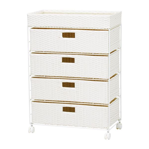 ランドリーラック/洗濯用品 【ホワイト 幅60.5cmタイプ】 スチールパイプ キャスター付き 〔脱衣所〕 完成品 R2413Wの通販は 14,445円