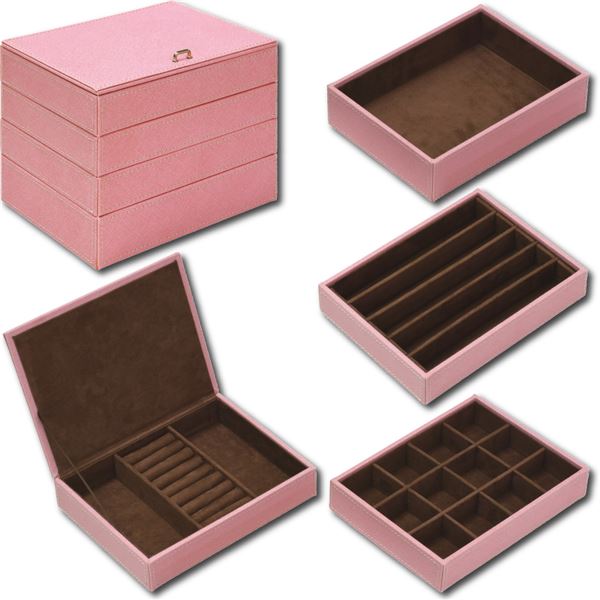 4段ジュエリーボックス ピンク 送料無料！の通販は 5,740円