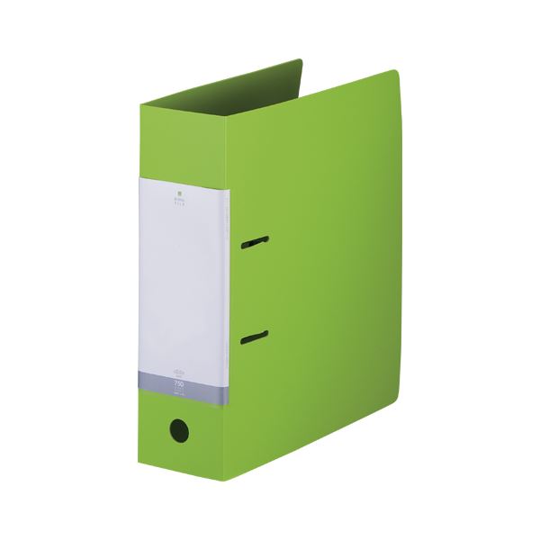 （まとめ） LIHIT LAB リクエスト D型リングファイル A4タテ型 背幅88mm 黄緑 【×5セット】 送料無料！