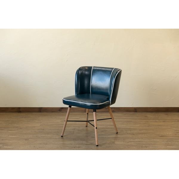 ダイニングチェア 幅560mm ブルー 木製脚付き 合皮張地 スチール アジャスター付き Donovan リビング インテリア家の通販は