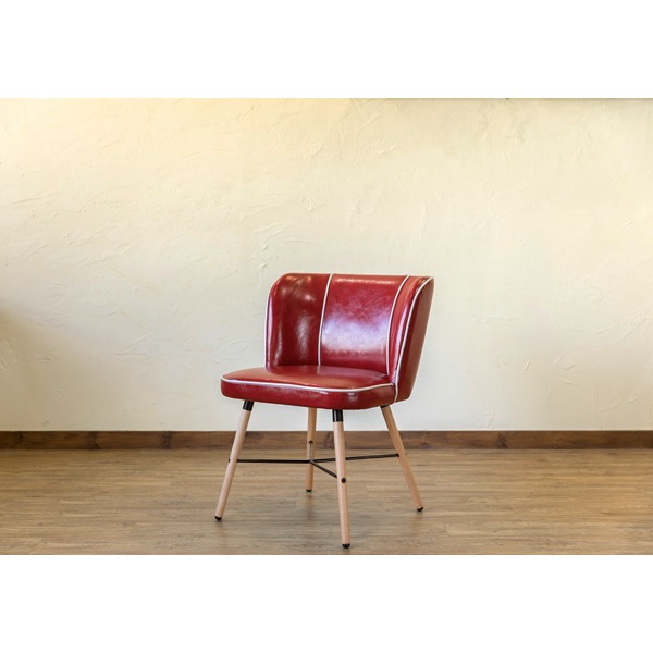 ダイニングチェア 幅560mm レッド 木製脚付き 合皮張地 スチール アジャスター付き Donovan リビング インテリア家の通販は 9,820円
