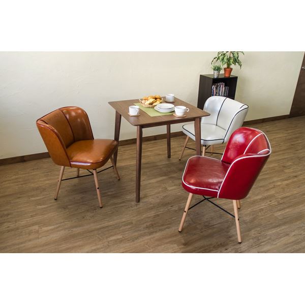 ダイニングチェア 幅560mm ホワイト 木製脚付き 合皮張地 スチール アジャスター付き Donovan リビング インテリアの通販は