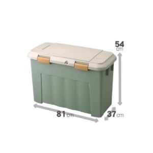 収納ケース 収納ボックス 約幅81cm スリム 107L グリーングレー 4個セット ふた付き ストレージボックス ベランダストの通販は