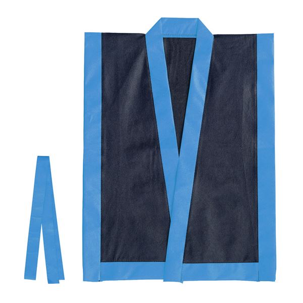 （まとめ）カラー不織布 エイサー打掛 黒（襟青）J 帯付【×20セット】 送料無料！の通販は 7,640円
