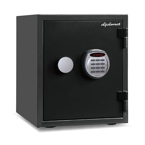 ディプロマット クリスタルシリーズ耐火・耐水デザイン金庫 25L ブラック A125R3WRBLACK 1台 送料込！ 42,983円