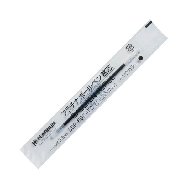 (まとめ) プラチナ ボールペン替芯 ステンレスチップ 0.7mm 黒 BSP-60F-(F0.7)#1 1セット(10本)  の通販は 12,395円