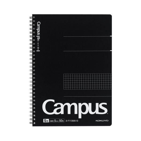 （まとめ）コクヨ キャンパス ツインリングノートセミB5 5mm方眼罫（カットオフ）50枚 ス-T113S5-D 1セット（5冊の通販は