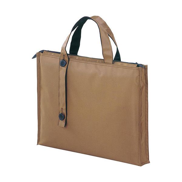 (まとめ) リヒトラブ キャリングバッグ2ウェイタイプ B4 縦300×横400×厚さ50mm 茶 A-7650-9 1個 【×