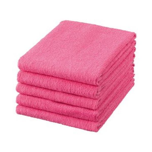 （まとめ）三和 業務用スレン染めフェイスタオルピンク VN240PI-TN 1パック（5枚）【×20セット】 送料無料！