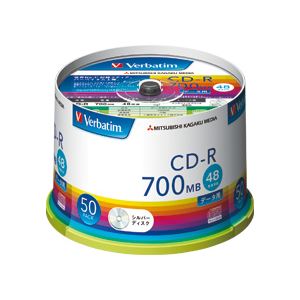 (まとめ) バーベイタム データ用CD-R700MB 4-48倍速 シルバー スピンドルケース SR80FC50V1 1パック(の通販は