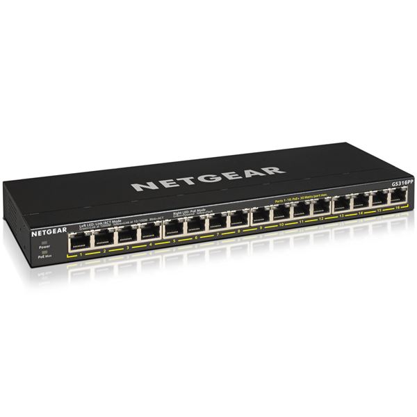 NETGEAR Inc. PoE+対応(183W) ギガビット16ポート アンマネージ 