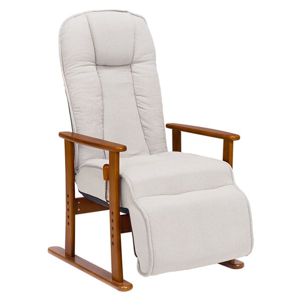 高座椅子 グレー 背もたれ無段階リクライニング フットレスト付 組立品【代引不可】 送料込！の通販は