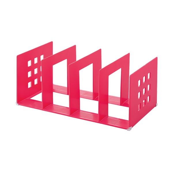 (まとめ) リヒトラブ 仕切りラック 2LW390×D208×H160mm 赤 A-7322-3 1個  【×10セット】 送料