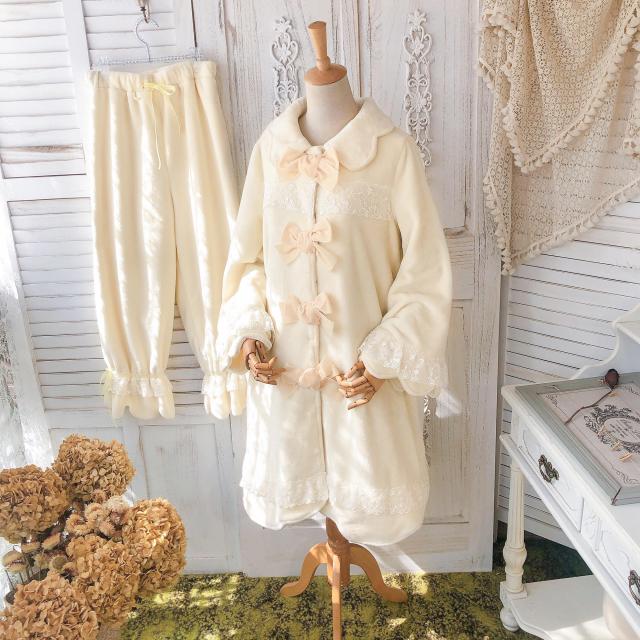 ロリータ Sweetdreamervintage 部屋着 上下セット あったかアイテム 秋冬 防寒 スカラップ モコモコ リボンの通販はau Pay マーケット Luxury ラグジュアリー