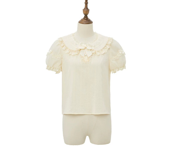 甘ロリ インナー のみ 襟付き 重ね着用 半袖 レース 上品 きれいめ カジュアル かわいい スウィート レディース 夏コーデ 普段着 普段使い デイリー イベント_1