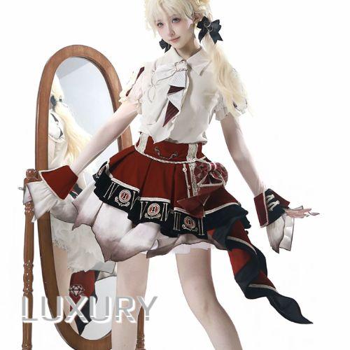 ゴスロリファッション ゴスロリ ブラウス + スカート 2点セット ミニ丈 ショート丈 膝上 半袖 制服風 学院風 幻想的 夏コーデ 撮影会 普段使い デイリー