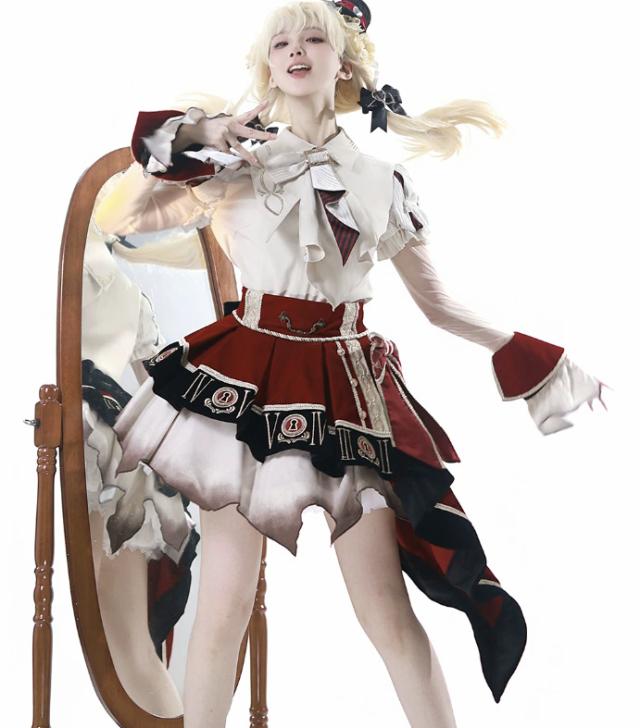 ゴスロリファッション ゴスロリ ブラウス + スカート 2点セット ミニ丈 ショート丈 膝上 半袖 制服風 学院風 幻想的 夏コーデ 撮影会 普段使い デイリー_2