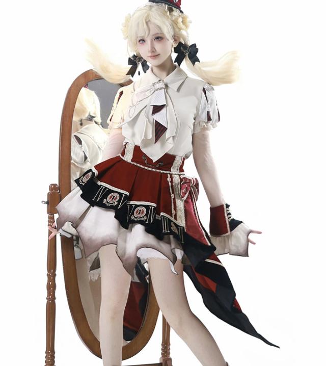 ゴスロリファッション ゴスロリ ブラウス + スカート 2点セット ミニ丈 ショート丈 膝上 半袖 制服風 学院風 幻想的 夏コーデ 撮影会 普段使い デイリー_8