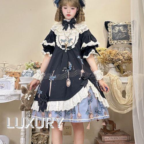 甘ロリ ワンピース のみ ドール風 立ち襟 ハイネック 膝上 アンティーク 魔法使い 童話風 ガーリー レディースファッション 撮影 舞台 撮影用 イベント
