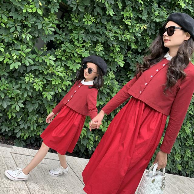 親子ペア 親子リンク お揃い ショート丈 ジャケット ノースリーブ ワンピース セットアップ 膝丈ワンピース 新作 レトロ 上品 襟 バイカの通販はau Pay マーケット Luxury ラグジュアリー