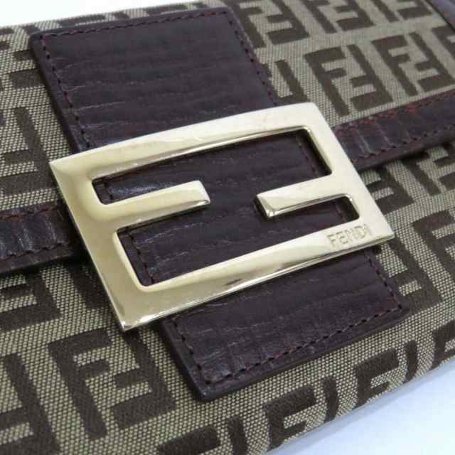 中古 フェンディ ズッキーノ 長財布 ABランク 二つ折り キャンバス×レザー FENDI【送料無料】【名谷店】｜au PAY マーケット