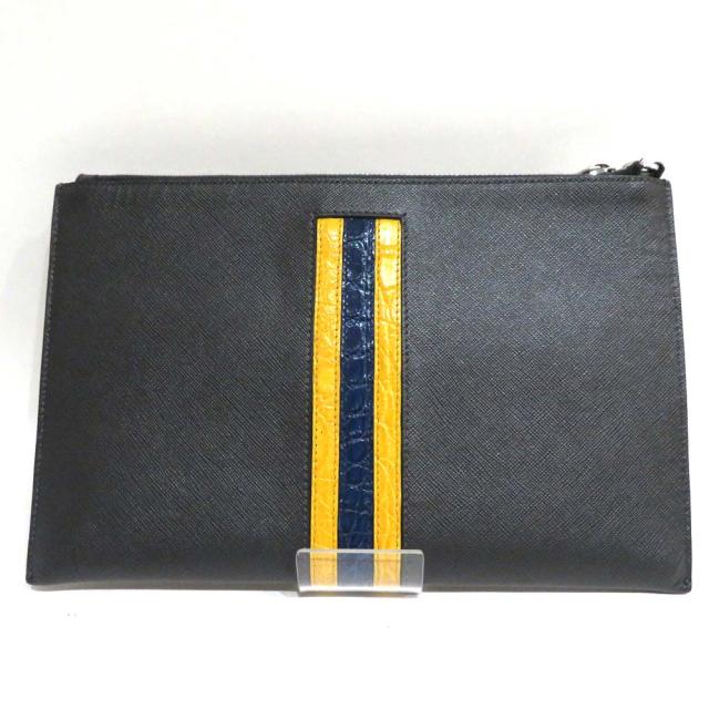 中古 プラダ サフィアーノレザー クラッチバッグ Abランク クロコダイル グレー Prada メンズ 名谷店 の通販はau Pay マーケット ブランドリッツ