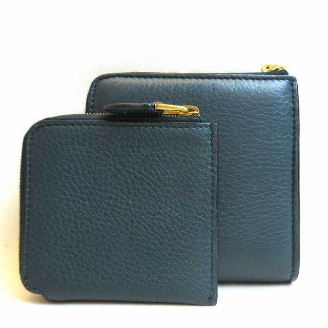 バーバリー 揃っ ミニ財布 マネークリップ グリーン 中古品(08074)