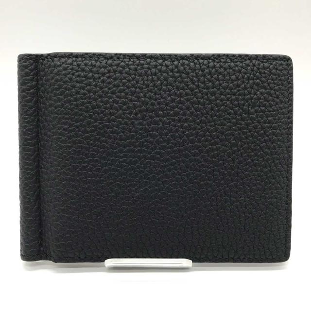 ボナベンチュラ BONAVENTURA ブラックレザー二つ折りマネークリップ 完売色あり！【ボナベンチュラ】マネークリップ 偽物 折りたたみ財布 2
